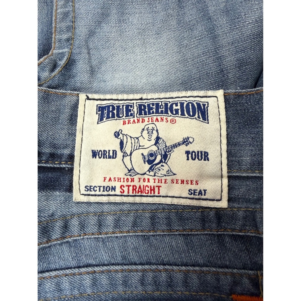 True Religion Vintage Straight Jeans Mens 33 Blue Denim Cotton MDE859LA8‎ - Picture 2 of 11
